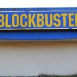 Blockbuster: Signage on a Blockbuster Video building in the regional Queensland city of Rockhampton, Queensland in 2014, prio