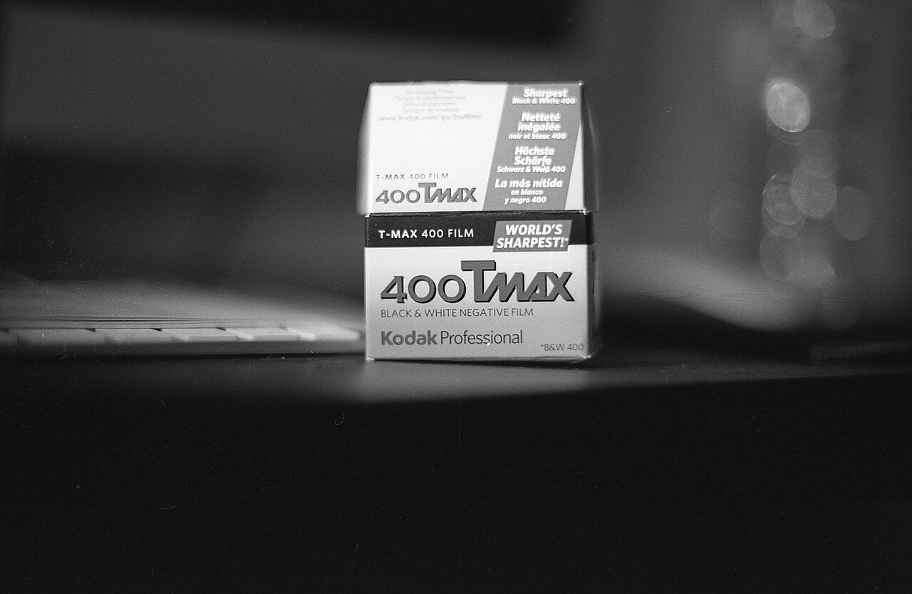Kodak: T-Max 400 is a black and white photographic film produced by Kodak